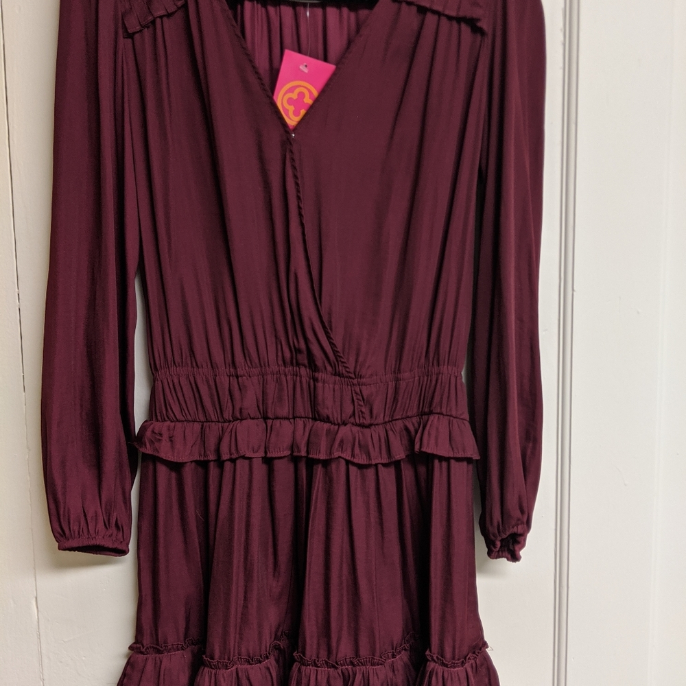 Purple silky dress